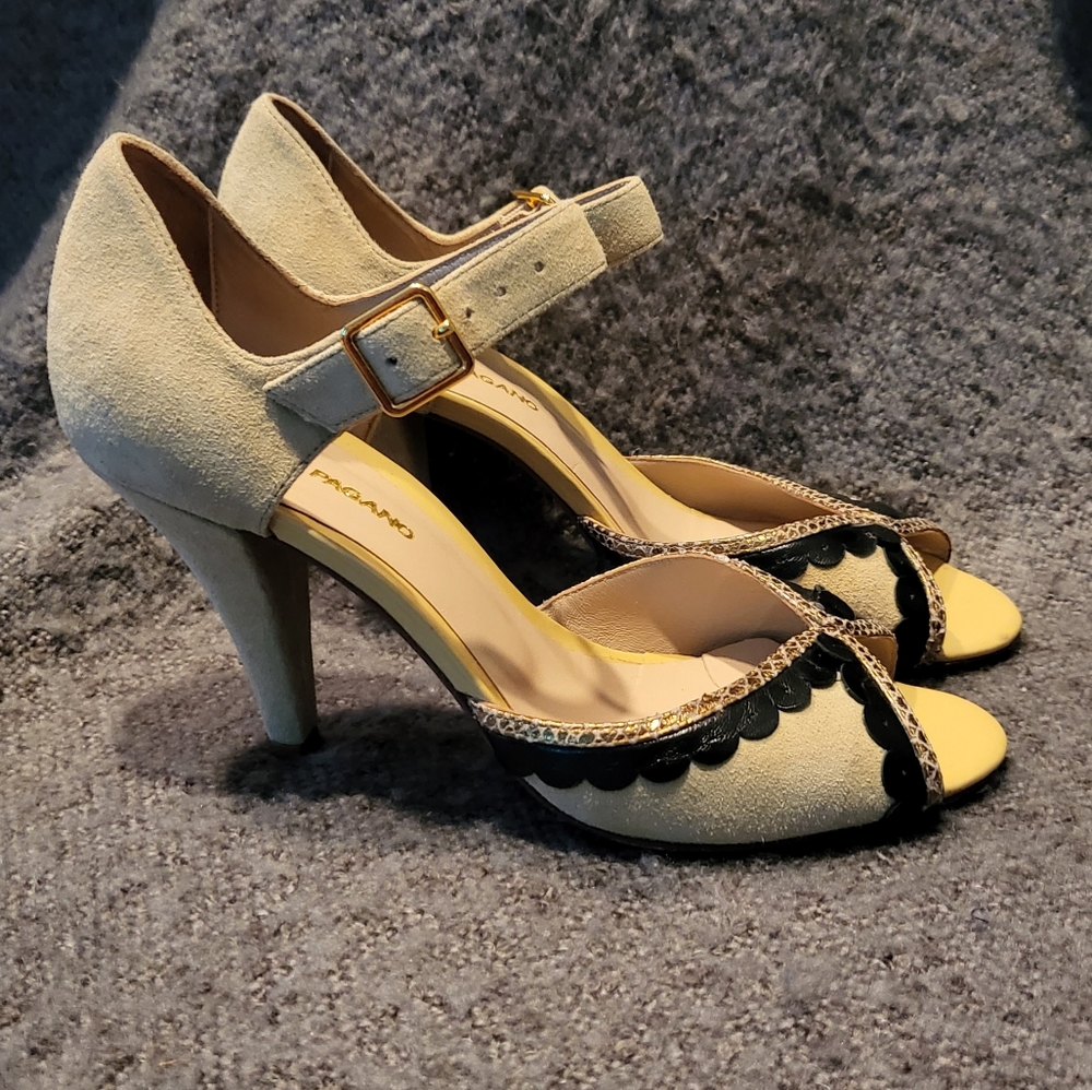Carolina Pagano ankle strap embellished heel